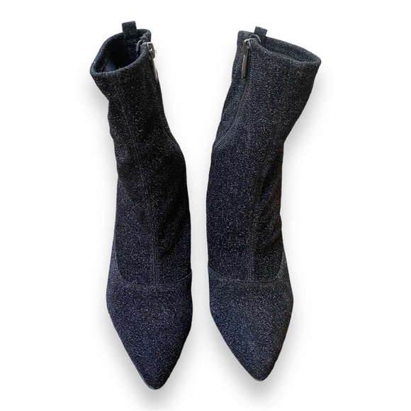 SAM Edelman Olson Black Sparkle Pointed Toe Stretch Heeled Booties | Size 9 - Picture 5 of 16